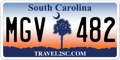 SC license plate MGV482