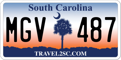 SC license plate MGV487