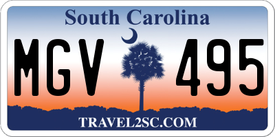 SC license plate MGV495