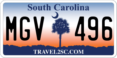 SC license plate MGV496