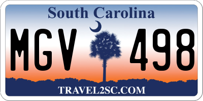 SC license plate MGV498