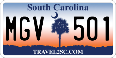SC license plate MGV501