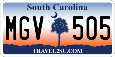 SC license plate MGV505