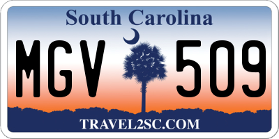 SC license plate MGV509