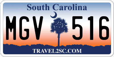 SC license plate MGV516