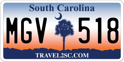SC license plate MGV518