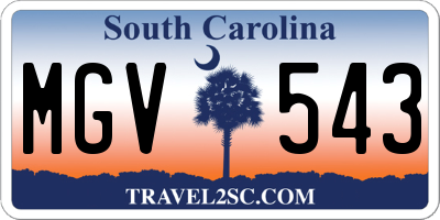 SC license plate MGV543