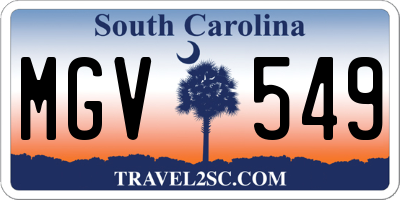 SC license plate MGV549