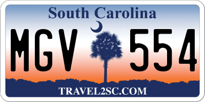 SC license plate MGV554
