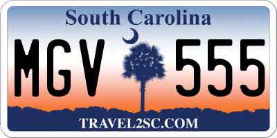 SC license plate MGV555