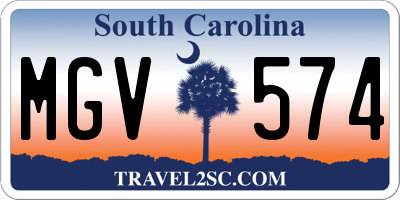 SC license plate MGV574