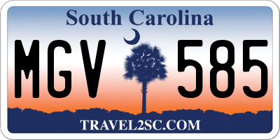 SC license plate MGV585