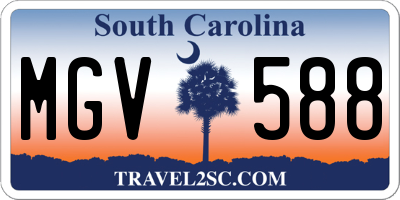 SC license plate MGV588