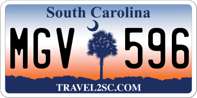 SC license plate MGV596