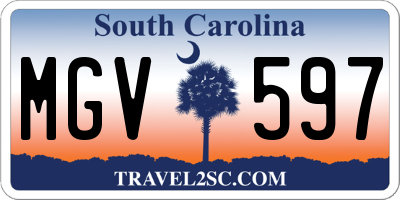 SC license plate MGV597