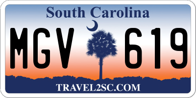 SC license plate MGV619