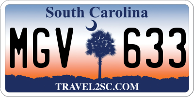 SC license plate MGV633