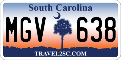 SC license plate MGV638