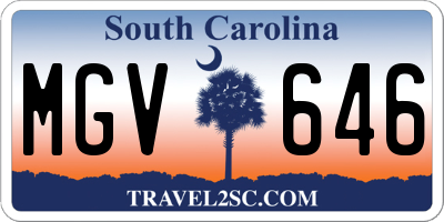SC license plate MGV646