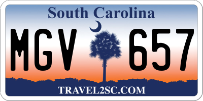 SC license plate MGV657