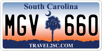 SC license plate MGV660