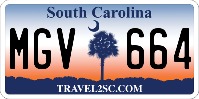SC license plate MGV664