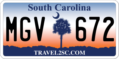 SC license plate MGV672