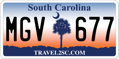 SC license plate MGV677