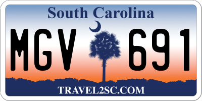 SC license plate MGV691