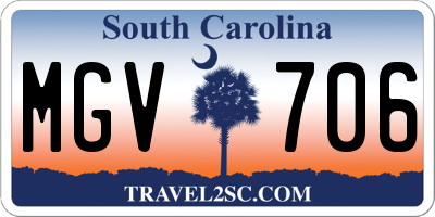 SC license plate MGV706