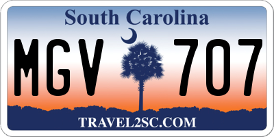 SC license plate MGV707