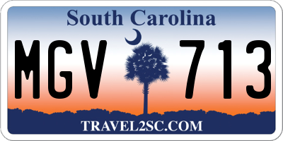 SC license plate MGV713