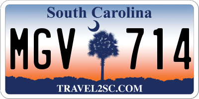 SC license plate MGV714