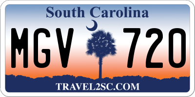 SC license plate MGV720