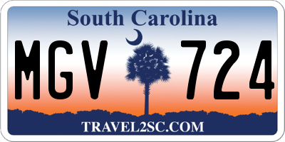 SC license plate MGV724