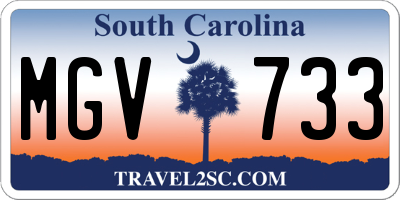 SC license plate MGV733