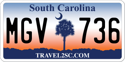 SC license plate MGV736