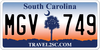 SC license plate MGV749
