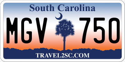 SC license plate MGV750