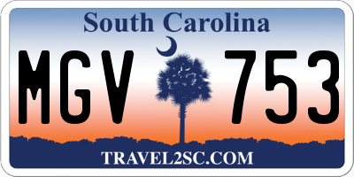 SC license plate MGV753
