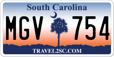 SC license plate MGV754