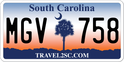 SC license plate MGV758