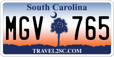 SC license plate MGV765