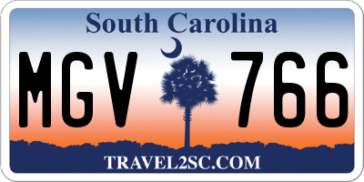 SC license plate MGV766