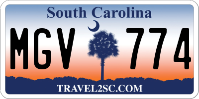 SC license plate MGV774