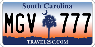SC license plate MGV777