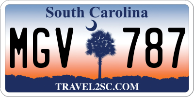 SC license plate MGV787