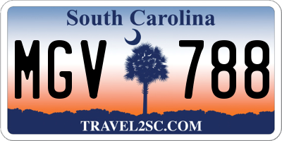 SC license plate MGV788