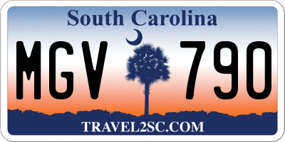 SC license plate MGV790