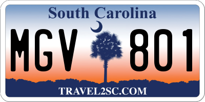 SC license plate MGV801